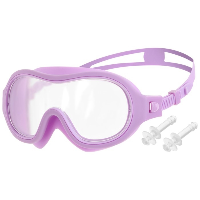 Маска для плавания детская ONLYTOP, беруши, цвет сиреневый Маска для плавания детская ONLYTOP, беруши, цвет сиреневый