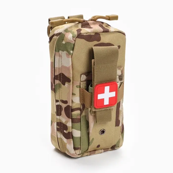 Аптечка тактическая-подсумок, камуфляж мультикам, 11&times;20 см, бежевая