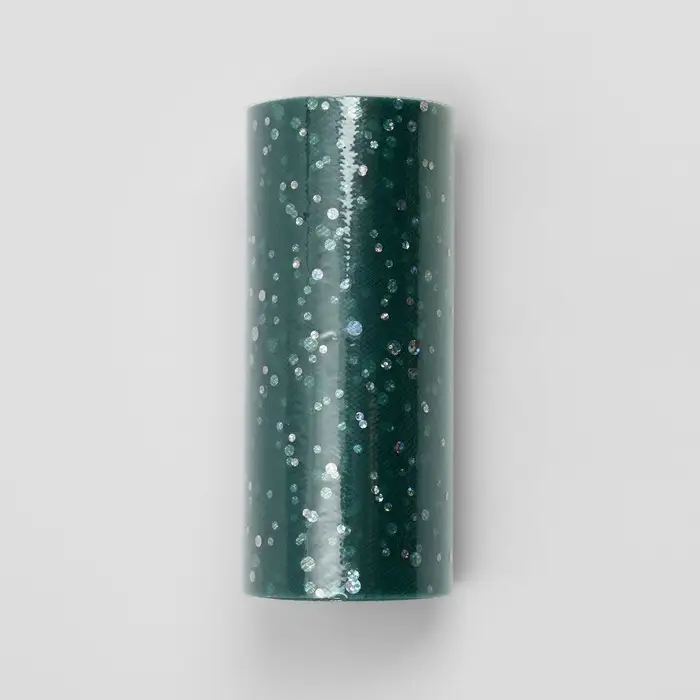Фатин с блёстками, 15 см, 23 &plusmn;1 м, 11 &plusmn;1 г/м&sup2;, цвет тёмно-зелёный №59