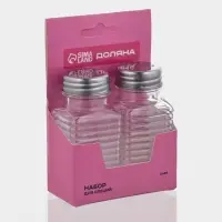 Набор для специй Доляна &laquo;Кафе&raquo;, 2 предмета: солонка, перечница 100 мл, стекло