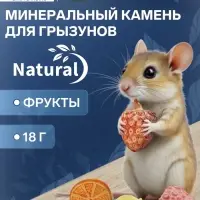 Минеральный камень для грызунов &laquo;Пижон&raquo;, фрукты, 18 г, набор 4 шт.