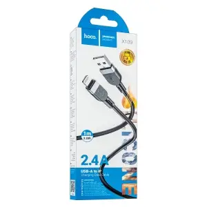 Кабель USB на Lightning 1M 2.4A X109 HOCO черный