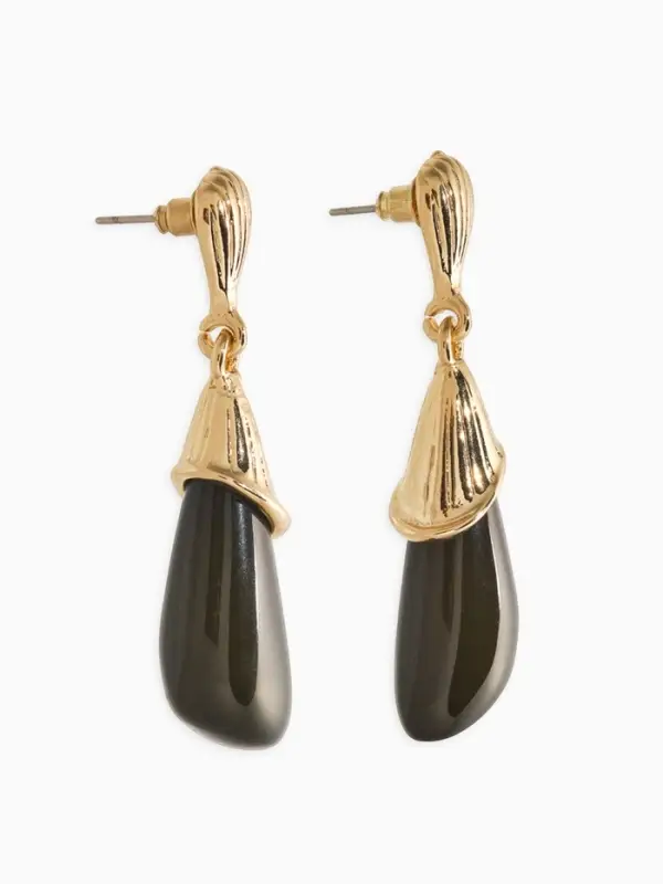 Серьги акрил &laquo;Капля каллы&raquo;, зелёные в золоте