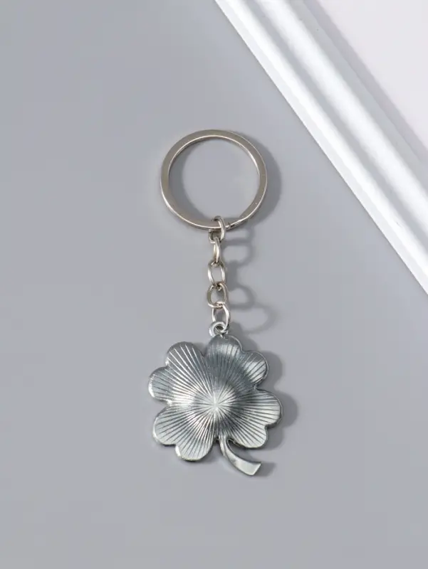 Брелок металл "Зелёный клевер" 4,2х3,7х0,5 см