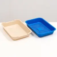 Туалет средний с сеткой 36&times;26&times;6.5 см, тёмно-синий/бежевый