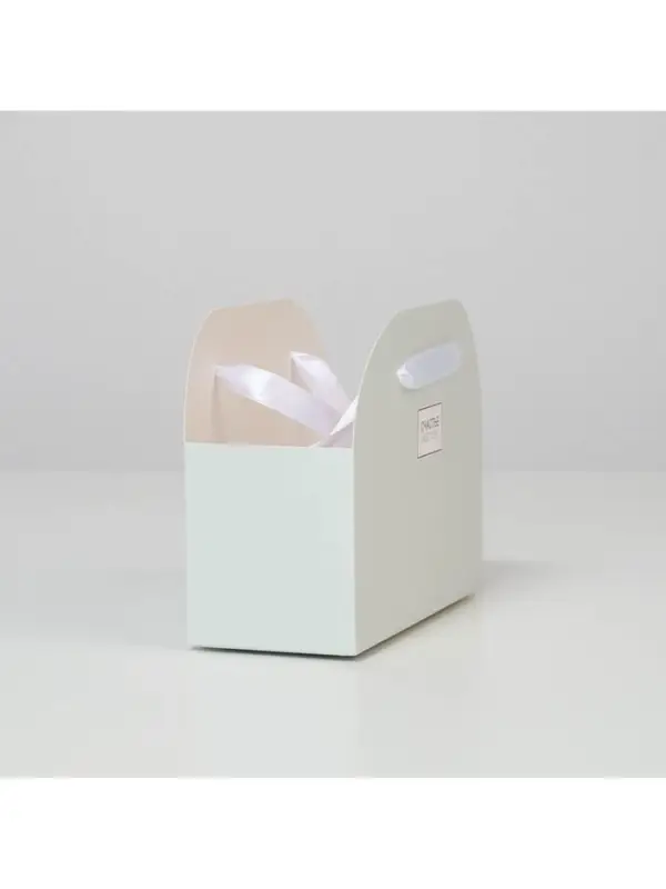 Коробка для цветов складная, мятная &laquo;Счастье ждёт тебя&raquo;, 17&times;13&times;7 см