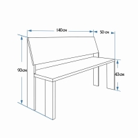 Скамейка, наличник 140×50×90см "Добропаровъ"
