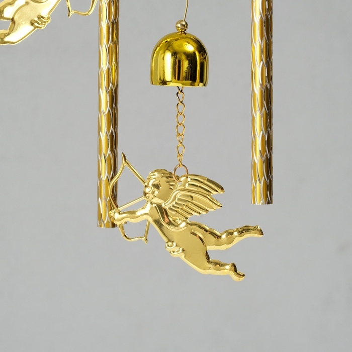 Музыка ветра металл Музыка ветра металл "Полумесяц и ангелочки" 3 колокольчика 2,5х20х67 см