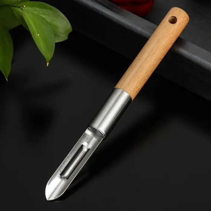 Овощечистка вертикальная Доляна «Валдай», нержавеющая сталь, цвет коричневый Овощечистка вертикальная Доляна «Валдай», нержавеющая сталь, цвет коричневый