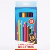 Цветные карандаши, 12 цветов, трехгранные, &laquo;Щенячий патруль&raquo;