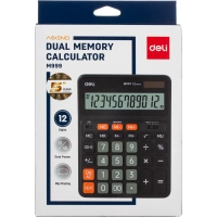 Калькулятор настольный полноразм. Deli EM999, 12-ти разрядный, черный