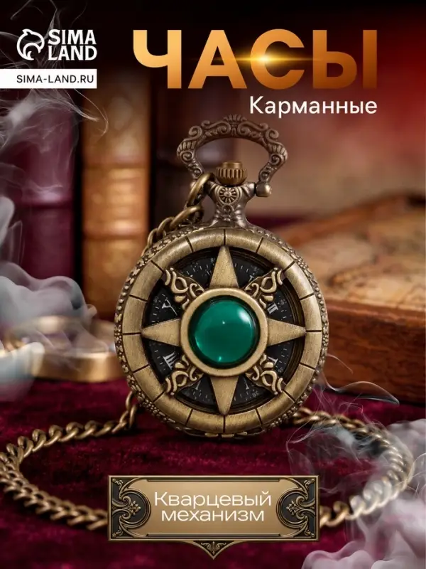Часы карманные «Компас», кварцевые, циферблат d=3.5 см, цепочка 80 см Часы карманные «Компас», кварцевые, циферблат d=3.5 см, цепочка 80 см
