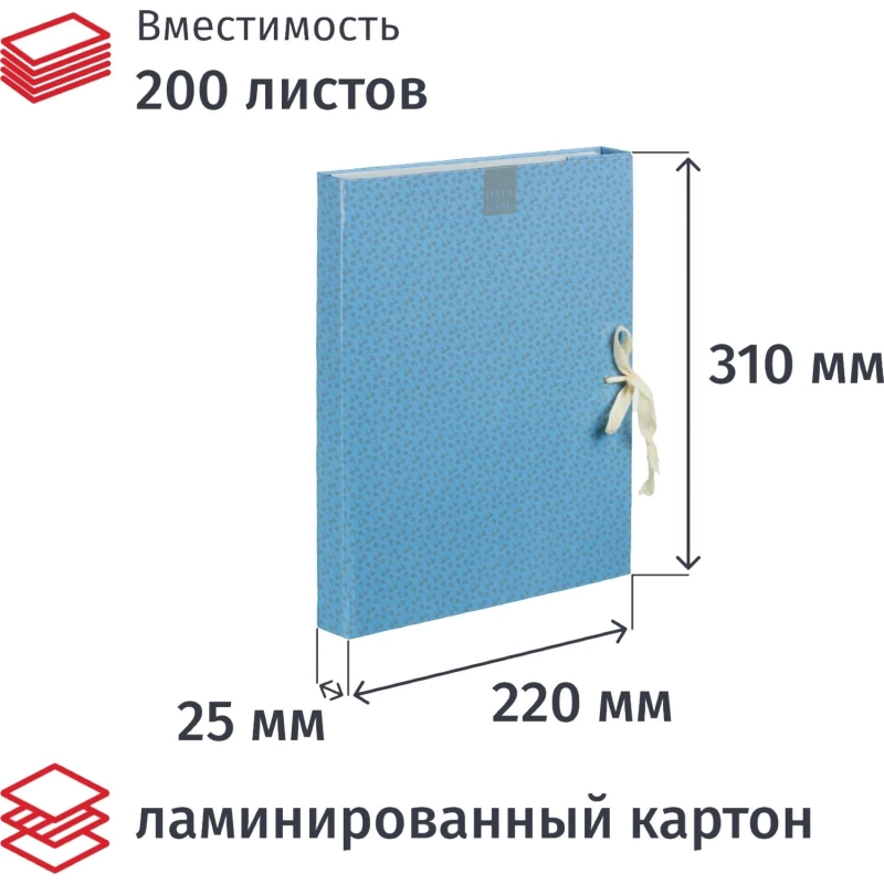 Папка архивная ламинированная Fleur 20мм на 2-х завязках