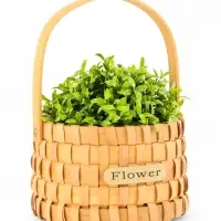 Корзина плетеная 17х17х12 см,  ручка h=13 см, натуральный Корзина плетеная 17х17х12 см,  ручка h=13 см, натуральный