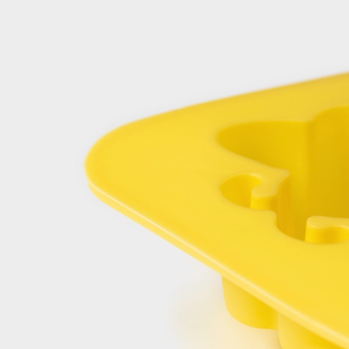 Форма для выпечки Доляна «Пчелиный рай», силикон, 6 ячеек, 25,7×17,7×3 см, цвет жёлтый