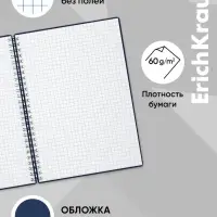 Тетрадь на спирали ErichKrause. Classic А5, 60 листов, в клетку, пластиковая обложка, блок офсет, МИКС