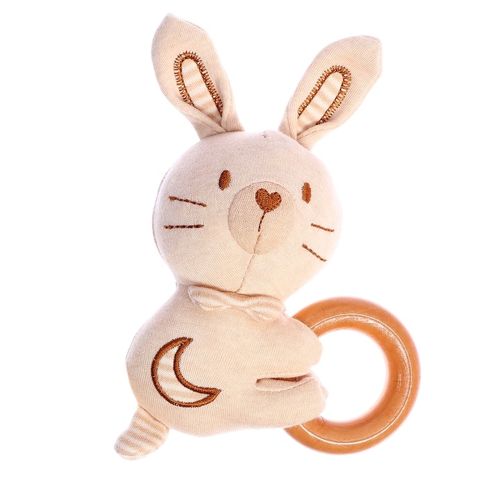 Подарочный набор для новорождённых «Зайчик», 3 мягкие погремушки Подарочный набор для новорождённых «Зайчик», 3 мягкие погремушки