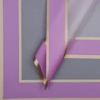 Пленка для цветов матовая, «Цветы с каймой», 58×58 см, сиреневый