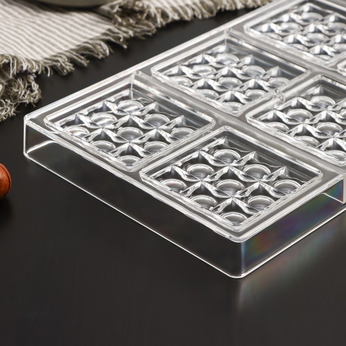 Форма для шоколада и конфет KONFINETTA «Поп-ит», 6 ячеек, 27,5×17,5×2,5 см, ячейка 7×7 см Форма для шоколада и конфет KONFINETTA «Поп-ит», 6 ячеек, 27,5×17,5×2,5 см, ячейка 7×7 см