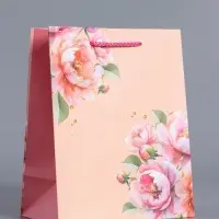 Пакет подарочный ламинированный "Цветы" 18 х 22,3 х 10 см