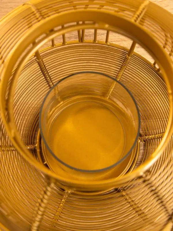 Подсвечник фонарь со стеклянной колбой 19х19х19,5 см, d 8,5 см, металл, цв. Золото