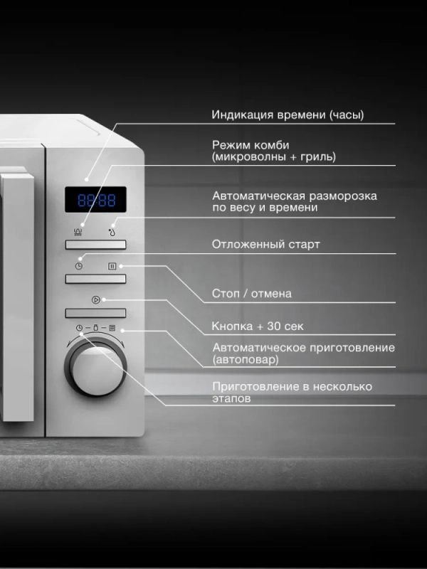 Микроволновая Печь HYM-M2060 20л 700Вт белый