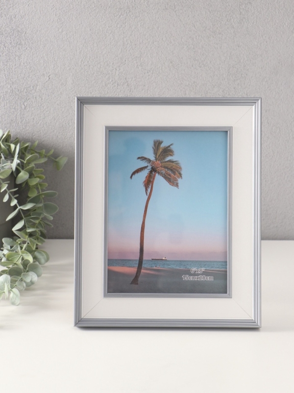 Фоторамка пластик 15х20 см "Романтизм" серая 2,5х21,2х26,2 см