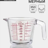 Кувшин мерный Доляна &laquo;Классика&raquo;, 350 мл, 15&times;10.5&times;9 см, жаропрочное стекло, прозрачный