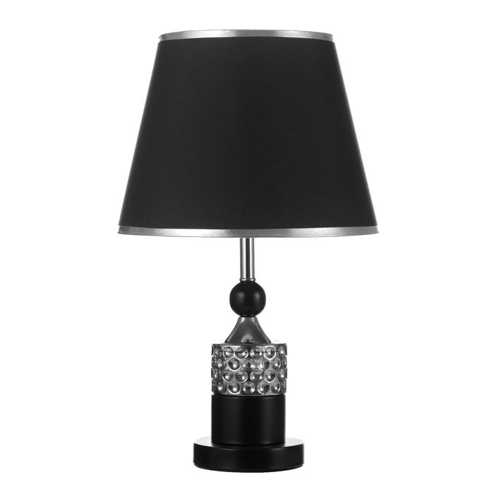 Настольная лампа с подсветкой Настольная лампа с подсветкой "Жасмин" Е27 40Вт черно-хромовый 28х28х45,5 см