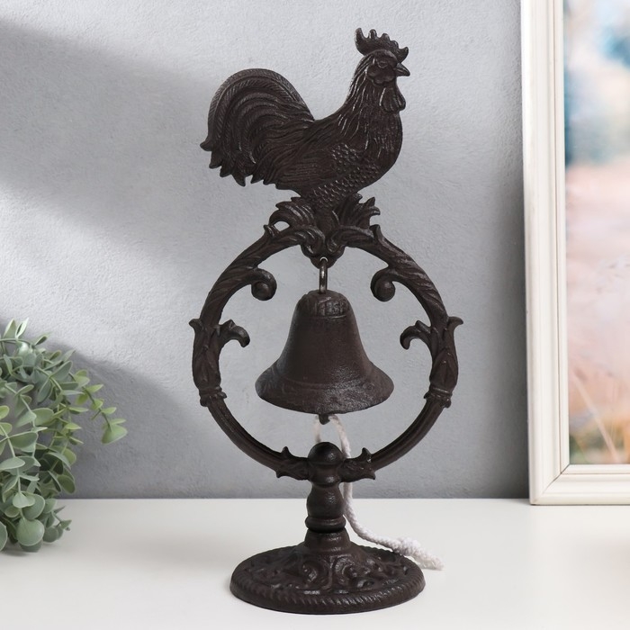 Колокол сувенирный чугун  Колокол сувенирный чугун "Петушок" 13,5х19,5х39 см