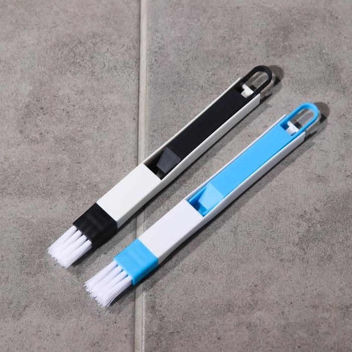 Щётка-кисть для очистки окон и узких проёмов Доляна, с совочком-скребком, цвет МИКС Щётка-кисть для очистки окон и узких проёмов Доляна, с совочком-скребком, цвет МИКС