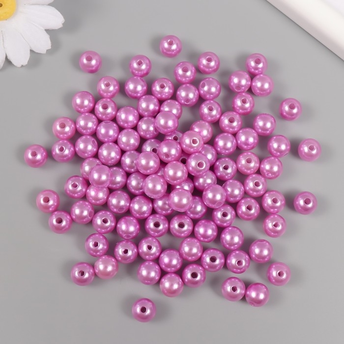 Набор бусин Набор бусин "Жемчуг" d 10 мм, 250 гр, сиреневый
