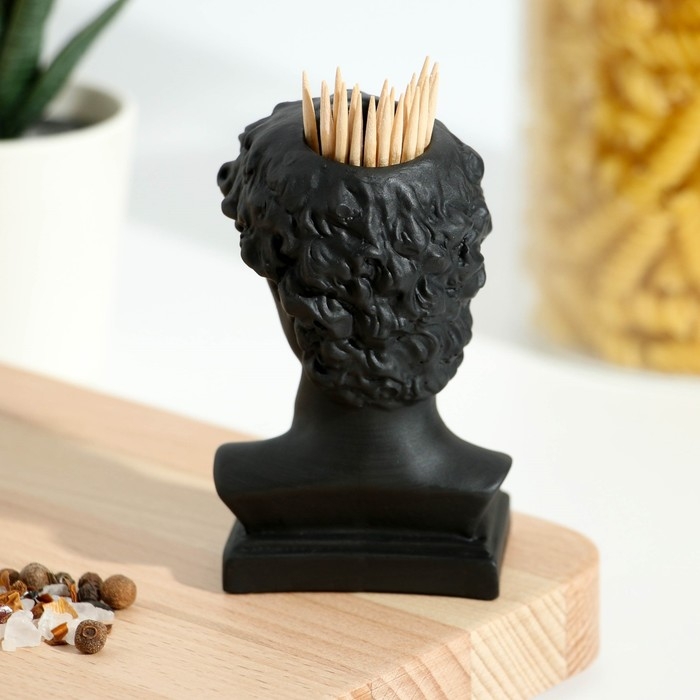 Подставка для зубочисток «Давид», черная, 5х5х9 см Подставка для зубочисток «Давид», черная, 5х5х9 см