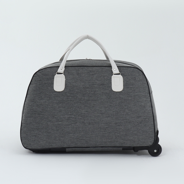 Сумка дорожная на колёсах, наружный карман, цвет серый Сумка дорожная на колёсах, наружный карман, цвет серый