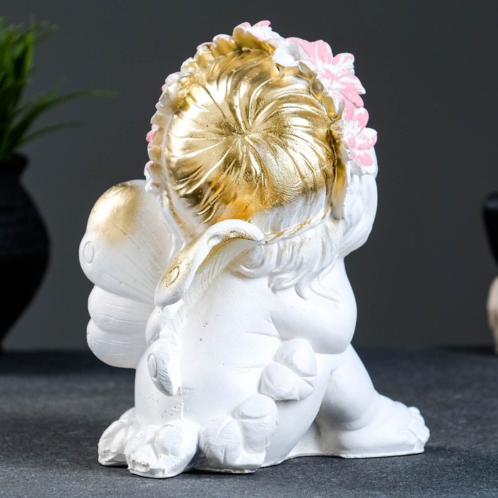 Фигура  Фигура "Фея сидя" перламутр 20х15х16см