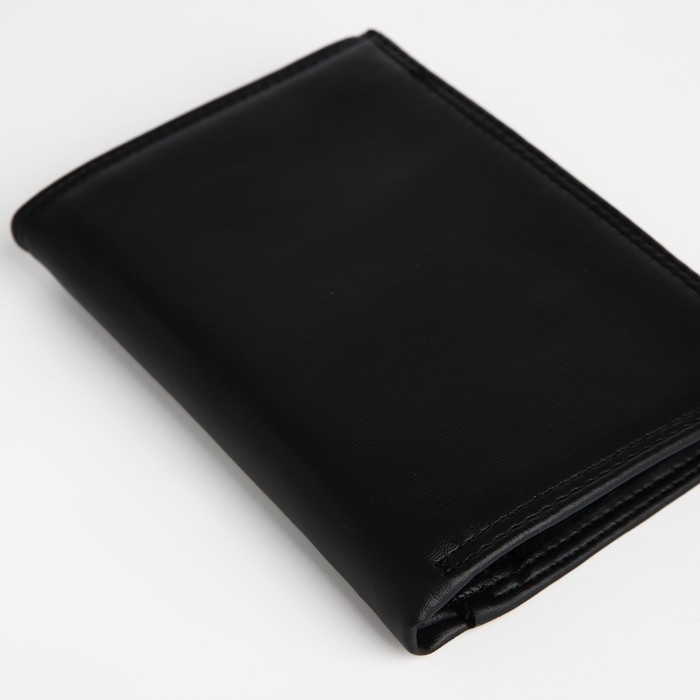 Портмоне мужское без застёжки, 3 в 1, отдел автодокументов, паспорта, карт, купюр, цвет чёрный Портмоне мужское без застёжки, 3 в 1, отдел автодокументов, паспорта, карт, купюр, цвет чёрный