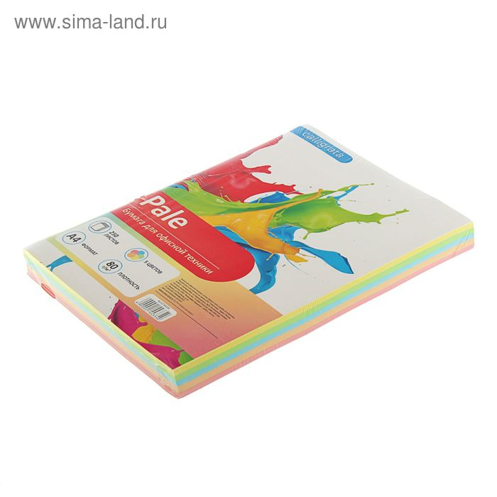 Бумага цветная А4, 250 листов Calligrata Пастель, 5 цветов, 80 г/м² Бумага цветная А4, 250 листов Calligrata Пастель, 5 цветов, 80 г/м²