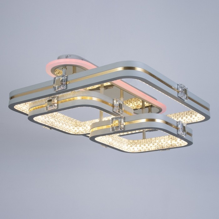 Люстра с ПДУ Люстра с ПДУ "Люминара" 3хLED 88Вт 3000-6000К RGB серый золотой 50х47х16см