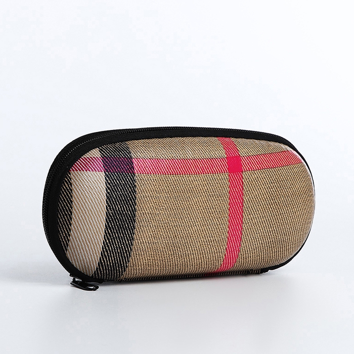 Футляр для очков на молнии, длина 17 см, цвет коричневый Футляр для очков на молнии, длина 17 см, цвет коричневый