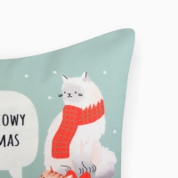 Новый год. Чехол на подушку Этель "Meow X-mas" 40*40 см, 100 п/э, велюр