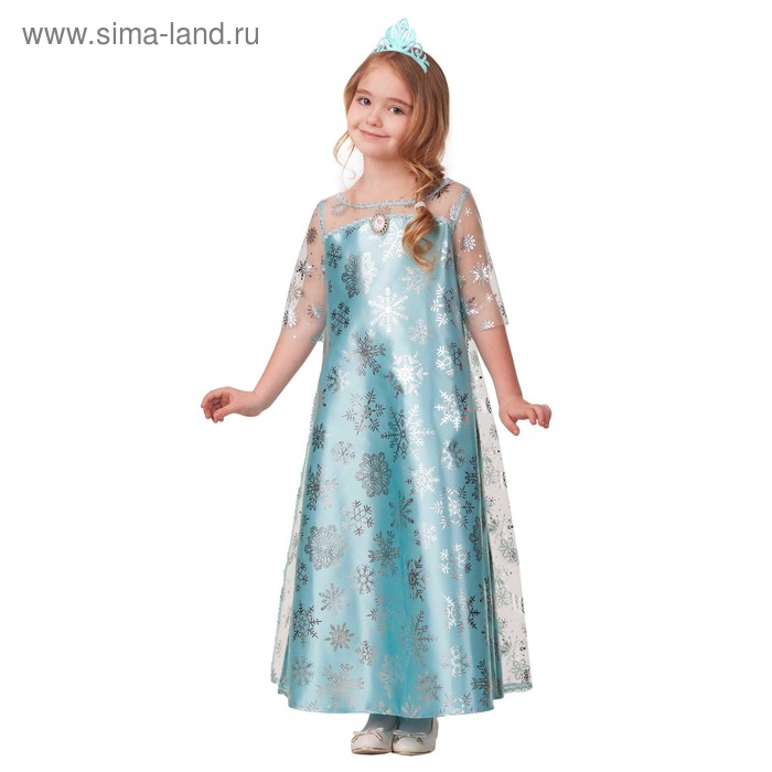 Карнавальный костюм «Эльза», сатин 2, платье, корона, р. 28, рост 110 см Карнавальный костюм «Эльза», сатин 2, платье, корона, р. 28, рост 110 см