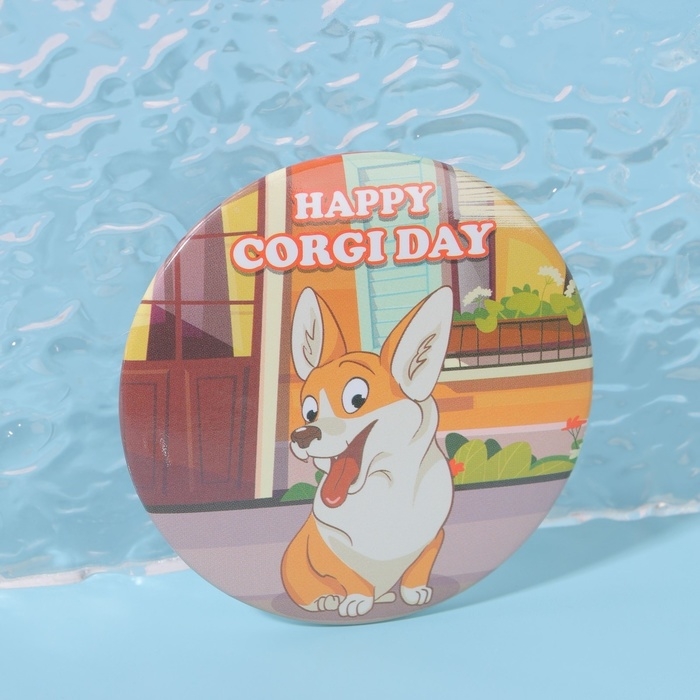 Зеркало карманное «Корги», d = 7 см, разноцветное Зеркало карманное «Корги», d = 7 см, разноцветное