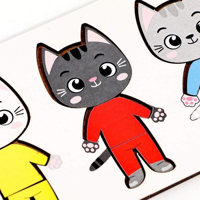 Головоломка деревянная для детей. Повтори по образцу «Котики» Головоломка деревянная для детей. Повтори по образцу «Котики»