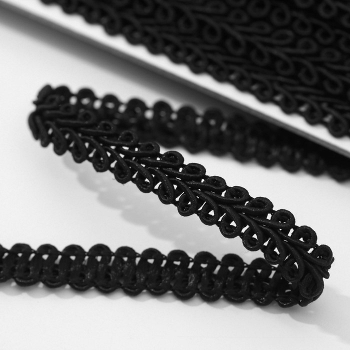 Тесьма декоративная «Шанель», 8 мм, 10 ± 1 м, цвет чёрный Тесьма декоративная «Шанель», 8 мм, 10 ± 1 м, цвет чёрный