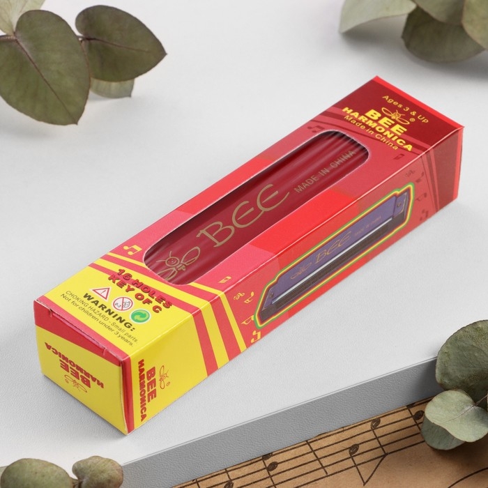 Губная гармошка Bee DF16A Red, 16 отверстий Губная гармошка Bee DF16A Red, 16 отверстий