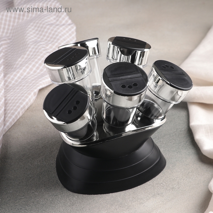 Набор для специй «Конус», 100 мл, на подставке, 6 шт Набор для специй «Конус», 100 мл, на подставке, 6 шт