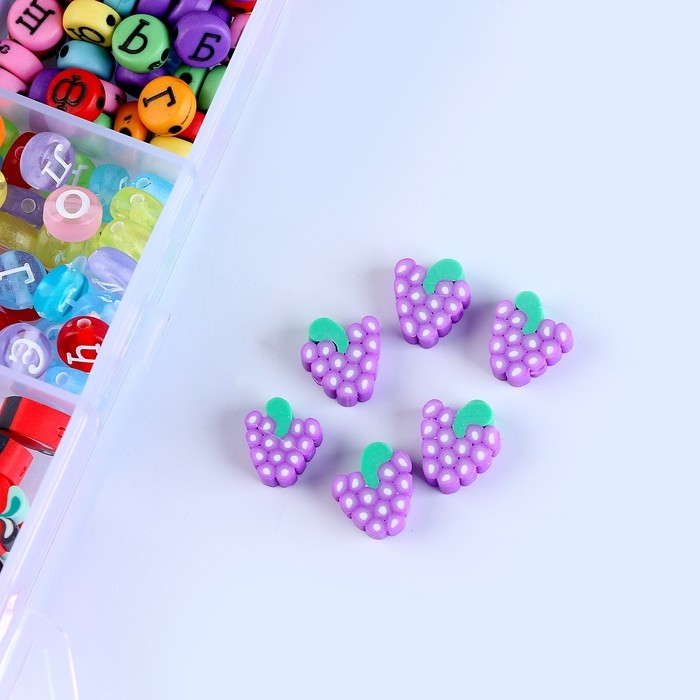 Набор для создания украшений с русским алфавитом, набор 24 вида бусин, 2 лески, ножницы Набор для создания украшений с русским алфавитом, набор 24 вида бусин, 2 лески, ножницы