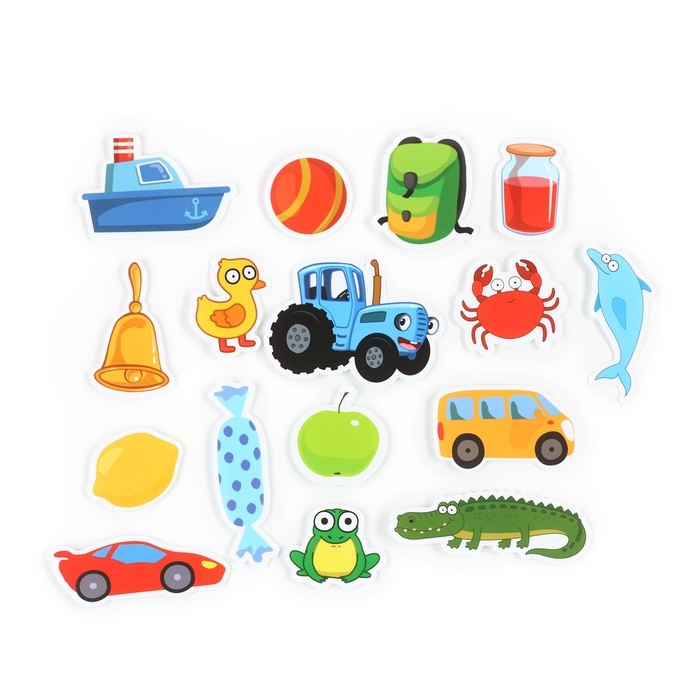 Игра развивающая на липучках Игра развивающая на липучках "Изучаем цвета", Синий трактор