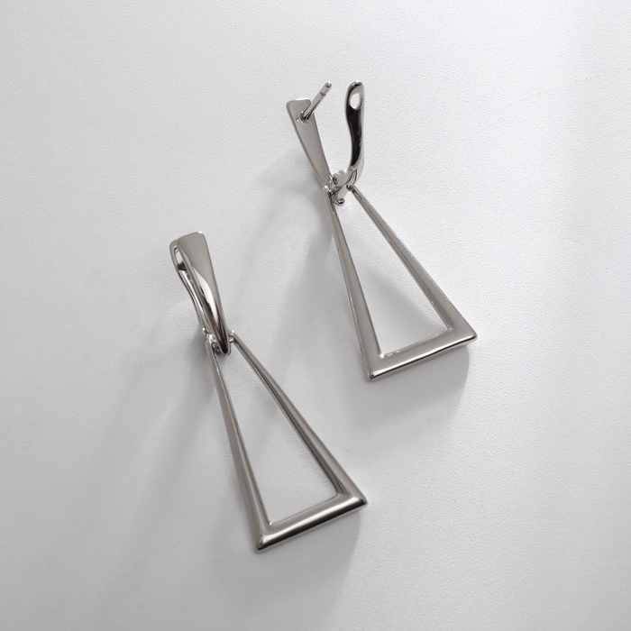 Серьги металл XUPING треугольник, цвет серебро Серьги металл XUPING треугольник, цвет серебро