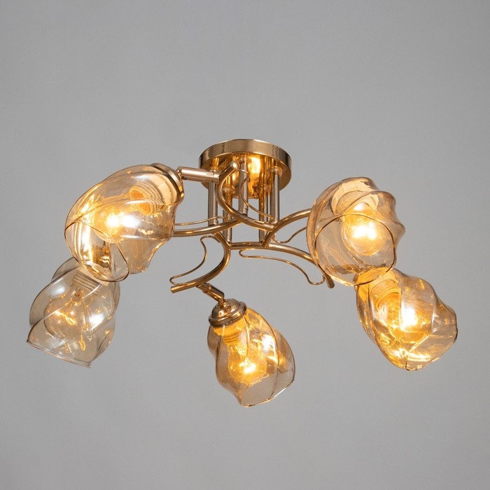 Люстра Люстра "Лойс" 5х40Вт Е27 Золото 54х54х22см